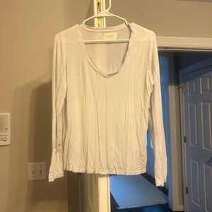 Wheat Long-Sleeve Scoop Neck Top